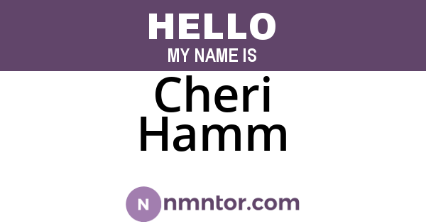 Cheri Hamm