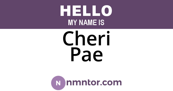 Cheri Pae