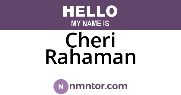 Cheri Rahaman