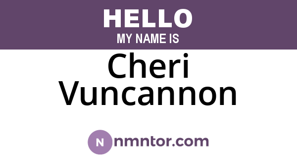 Cheri Vuncannon
