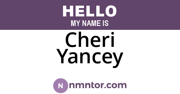 Cheri Yancey