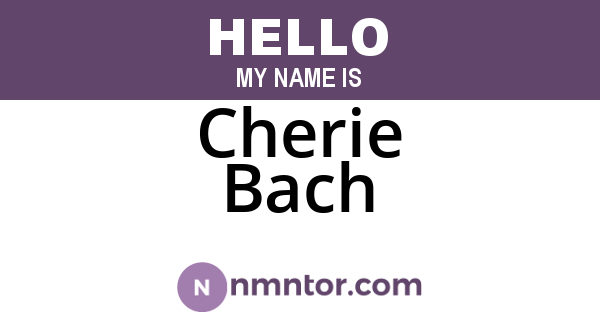 Cherie Bach