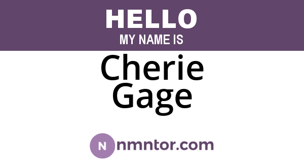 Cherie Gage