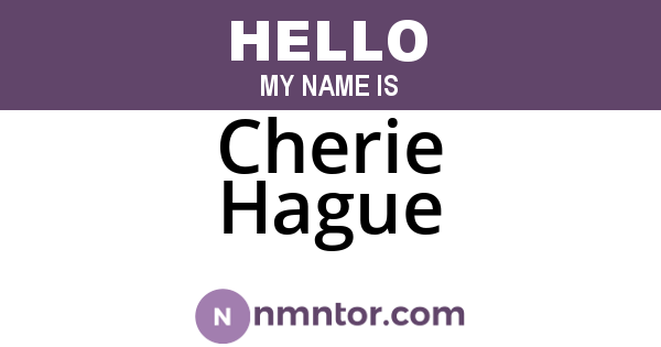 Cherie Hague