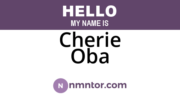 Cherie Oba