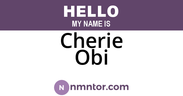 Cherie Obi