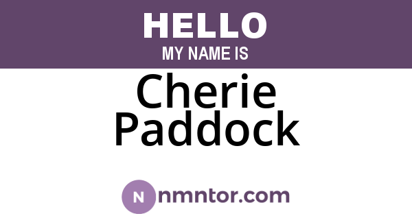 Cherie Paddock
