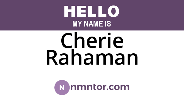 Cherie Rahaman