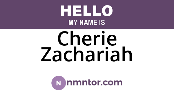 Cherie Zachariah