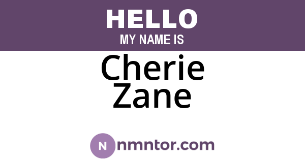 Cherie Zane