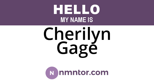 Cherilyn Gage