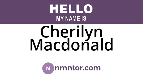 Cherilyn Macdonald