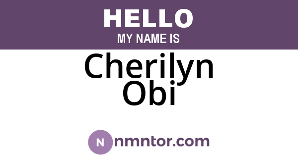 Cherilyn Obi