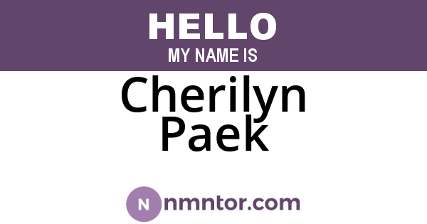 Cherilyn Paek