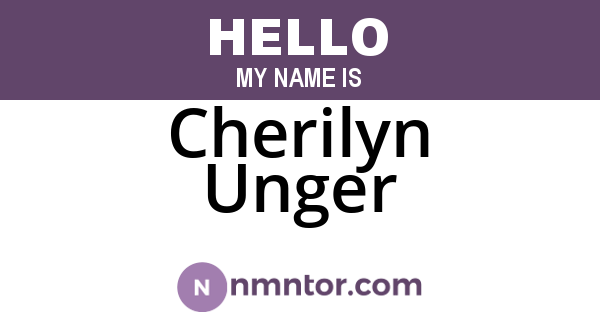 Cherilyn Unger