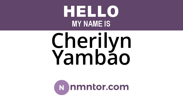 Cherilyn Yambao