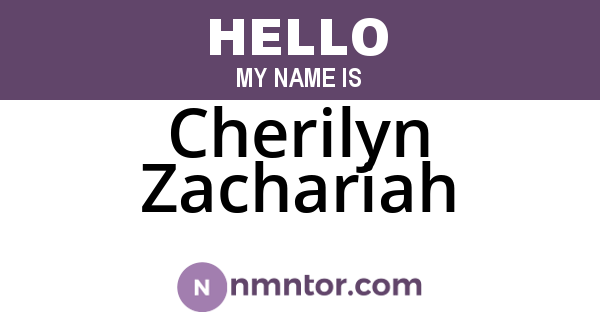 Cherilyn Zachariah