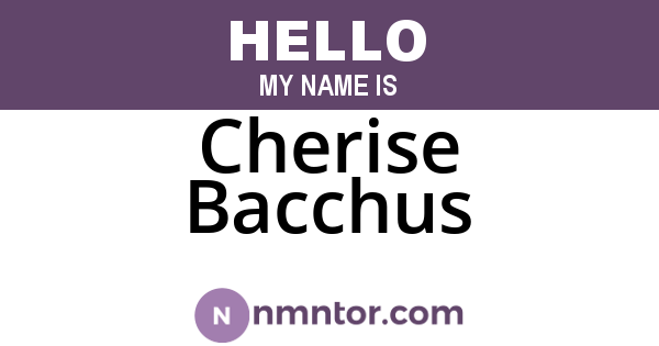 Cherise Bacchus