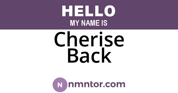 Cherise Back