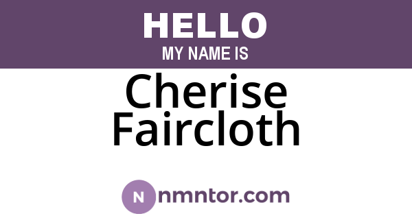 Cherise Faircloth