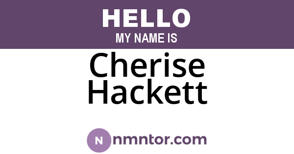 Cherise Hackett