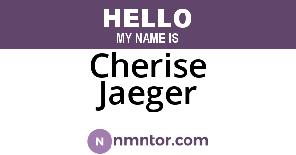 Cherise Jaeger