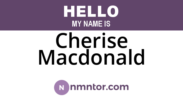 Cherise Macdonald