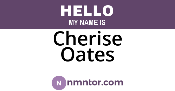 Cherise Oates