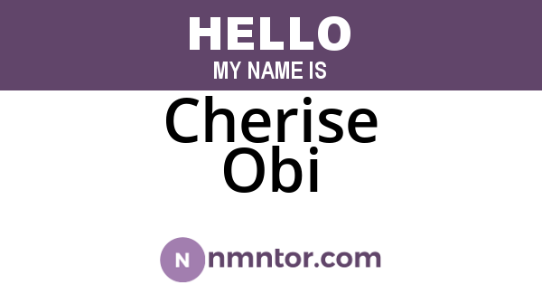 Cherise Obi