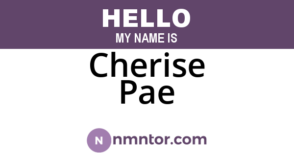 Cherise Pae