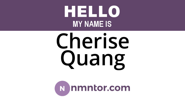 Cherise Quang