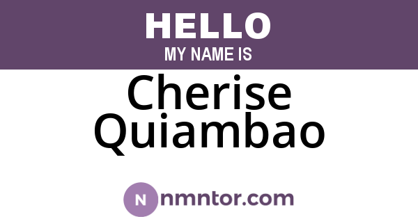 Cherise Quiambao