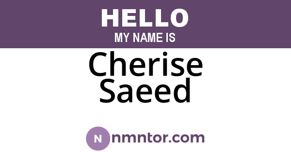 Cherise Saeed