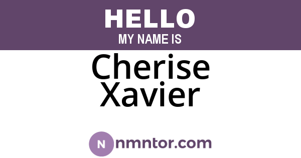 Cherise Xavier