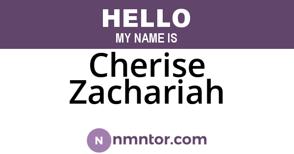 Cherise Zachariah