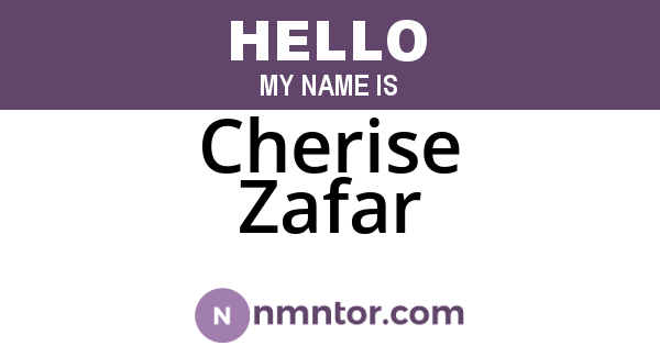 Cherise Zafar