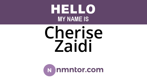 Cherise Zaidi