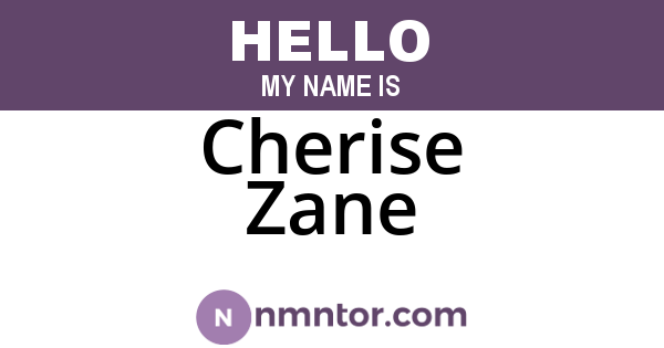Cherise Zane