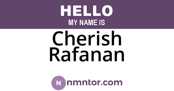 Cherish Rafanan