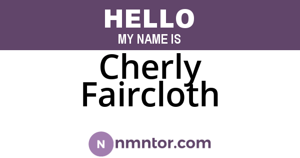Cherly Faircloth
