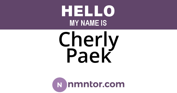 Cherly Paek