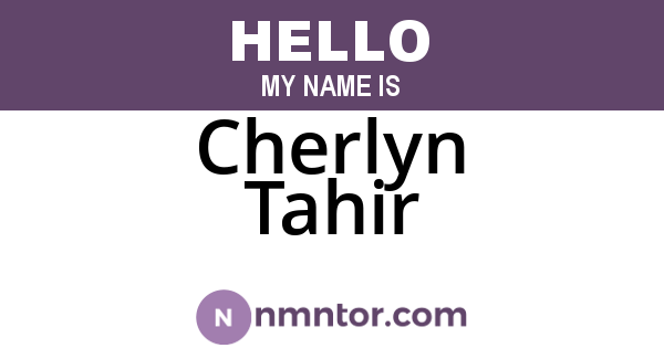 Cherlyn Tahir