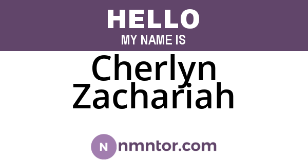 Cherlyn Zachariah