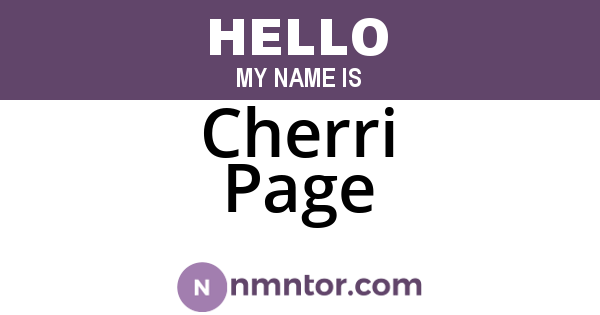 Cherri Page