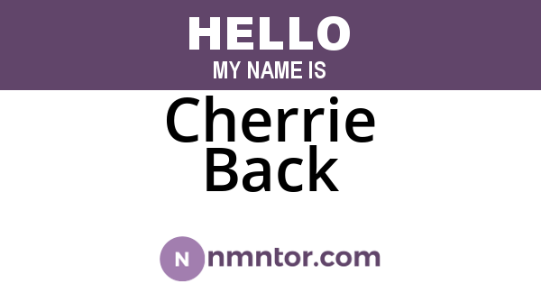 Cherrie Back