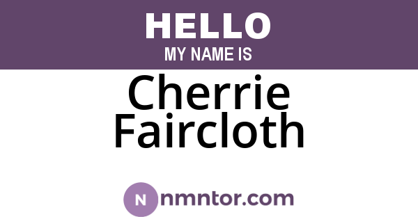 Cherrie Faircloth