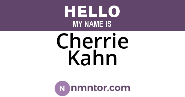 Cherrie Kahn