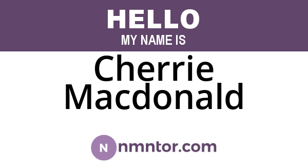Cherrie Macdonald