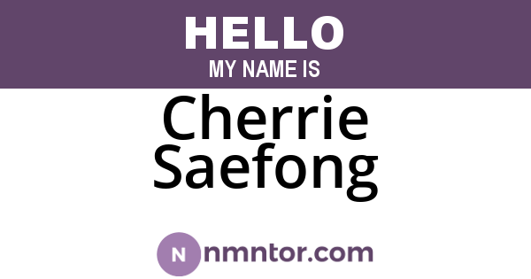 Cherrie Saefong