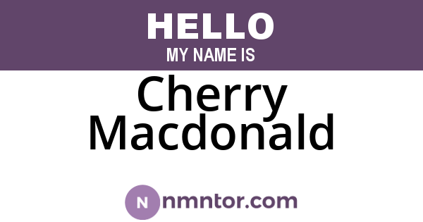 Cherry Macdonald